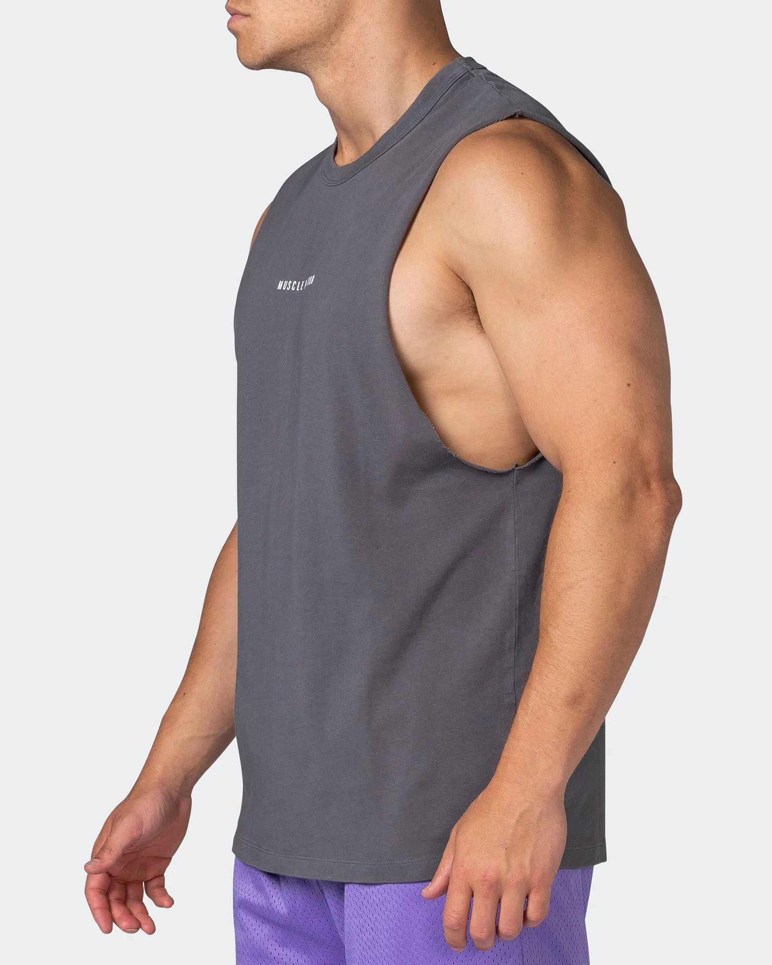 Ease Drop Arm Heavy Vintage Tank - Washed Alloy