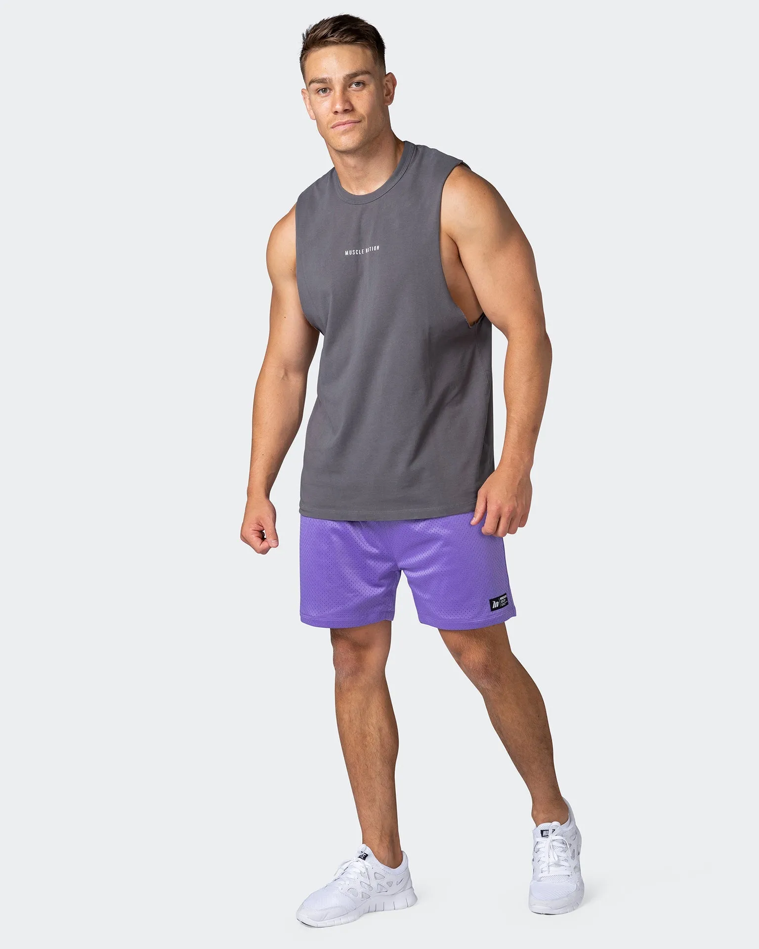 Ease Drop Arm Heavy Vintage Tank - Washed Alloy