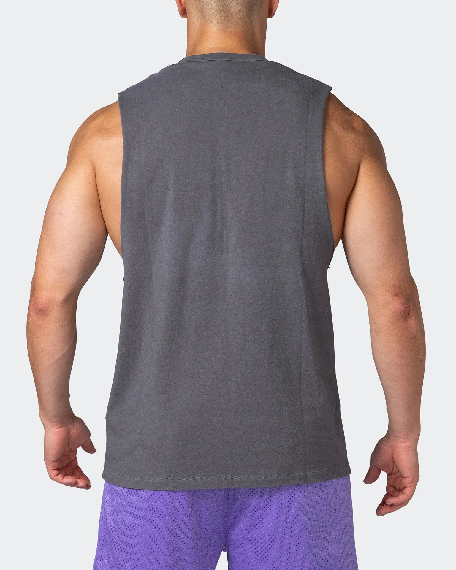 Ease Drop Arm Heavy Vintage Tank - Washed Alloy