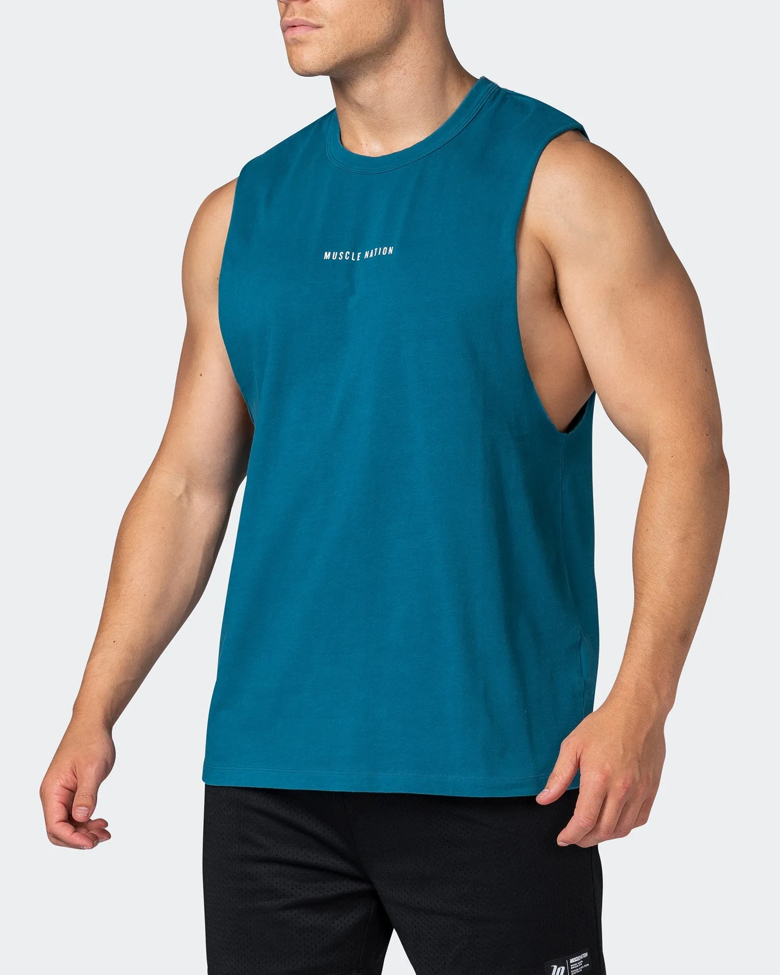 Ease Drop Arm Heavy Vintage Tank - Washed Marine