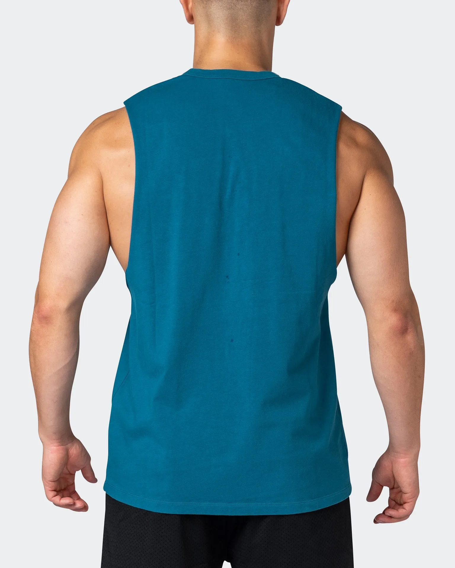 Ease Drop Arm Heavy Vintage Tank - Washed Marine