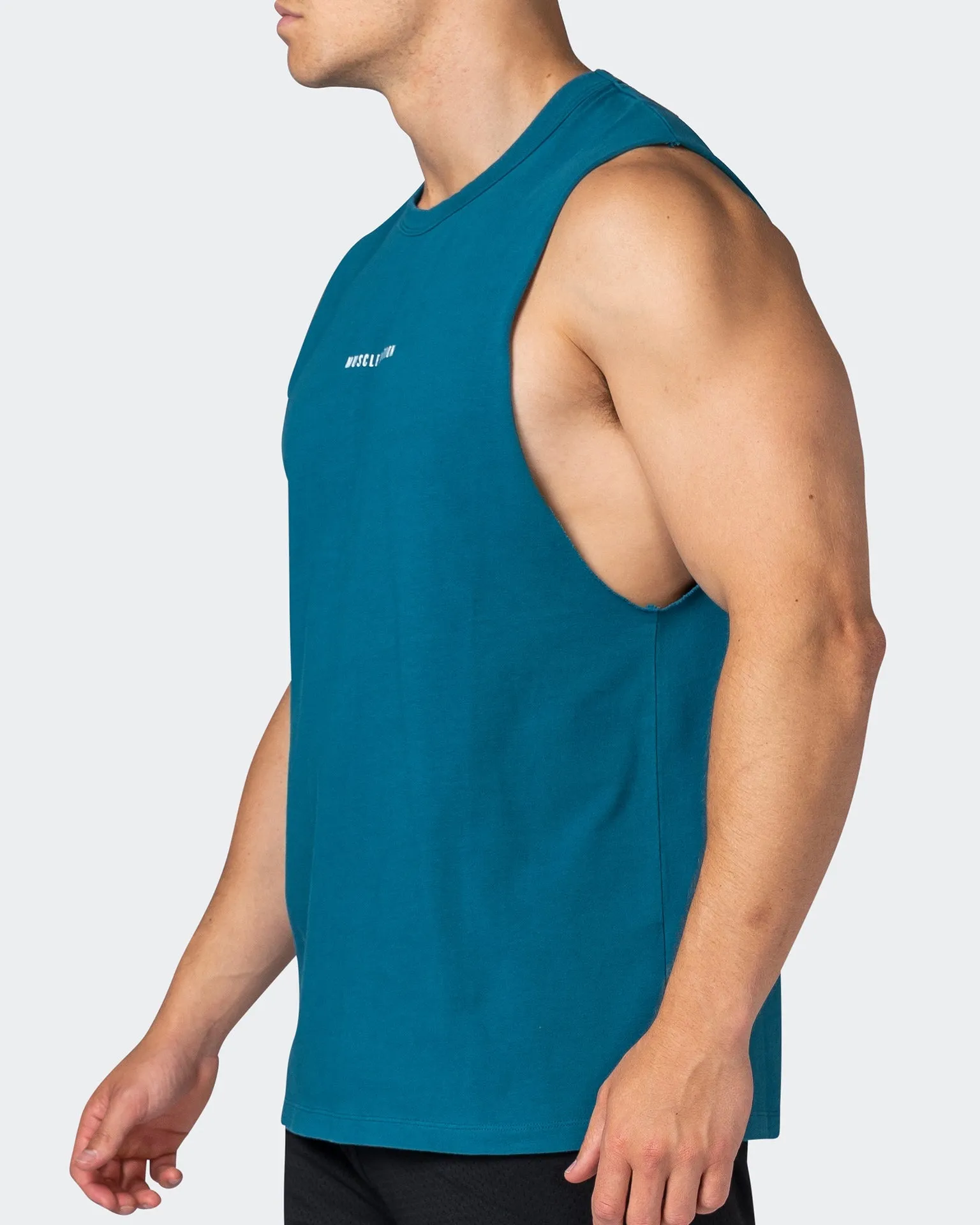 Ease Drop Arm Heavy Vintage Tank - Washed Marine
