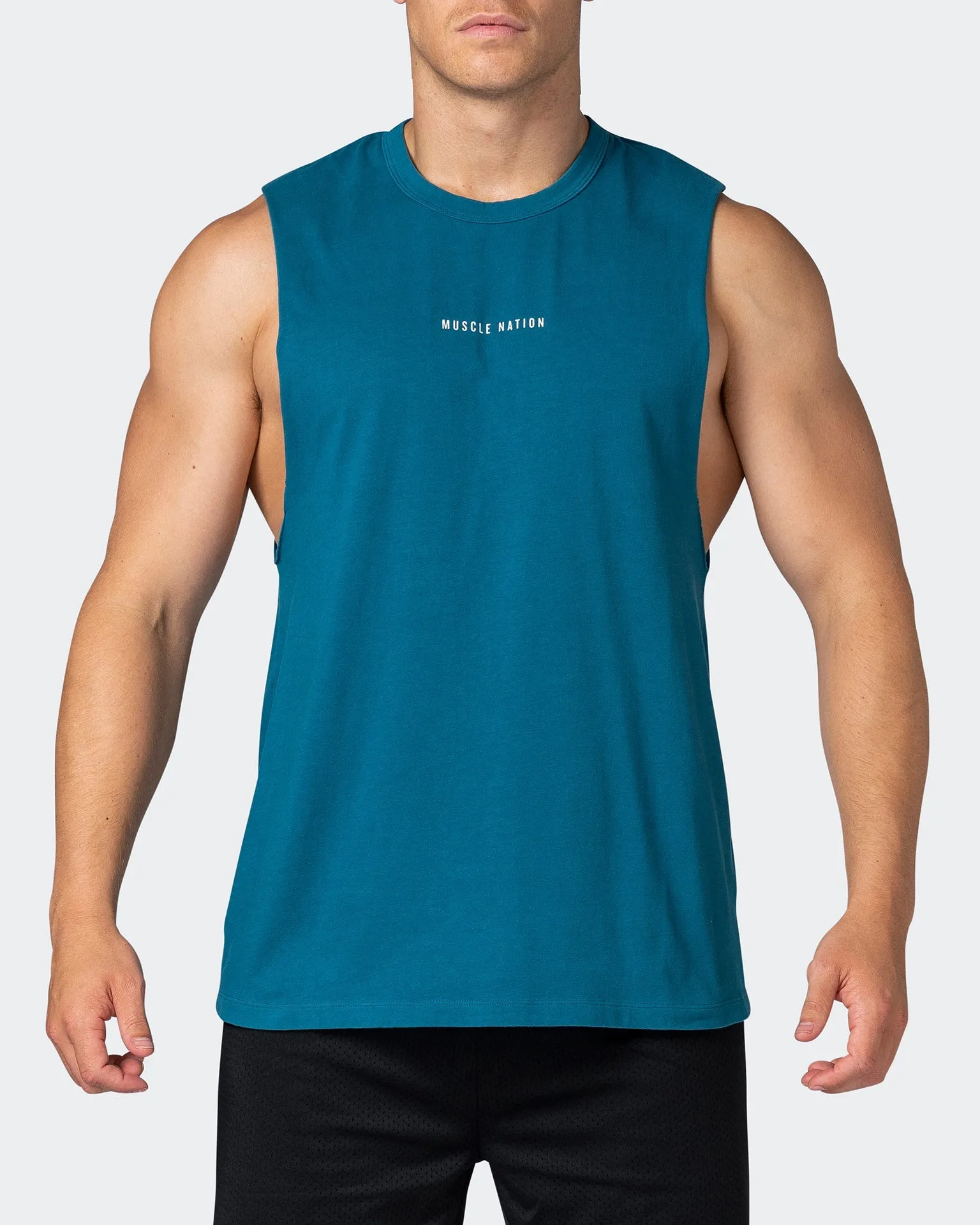 Ease Drop Arm Heavy Vintage Tank - Washed Marine