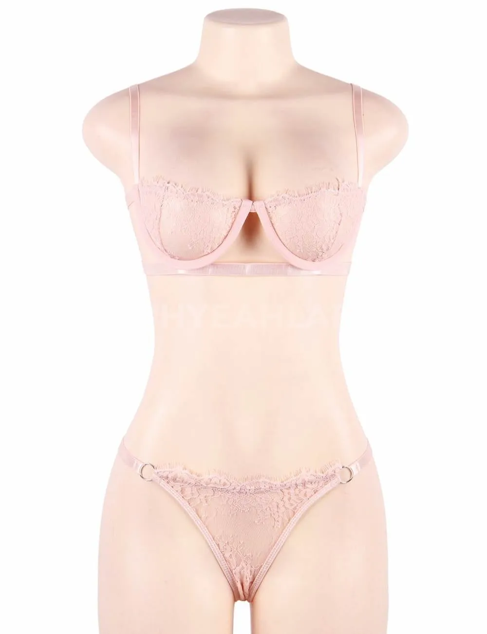 Egypt High Quality Beautiful Lingerie Lace Bra Set With Steel ring