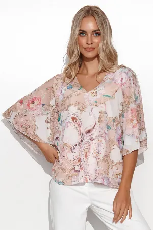 Elegant Mesh Kimono Blouse