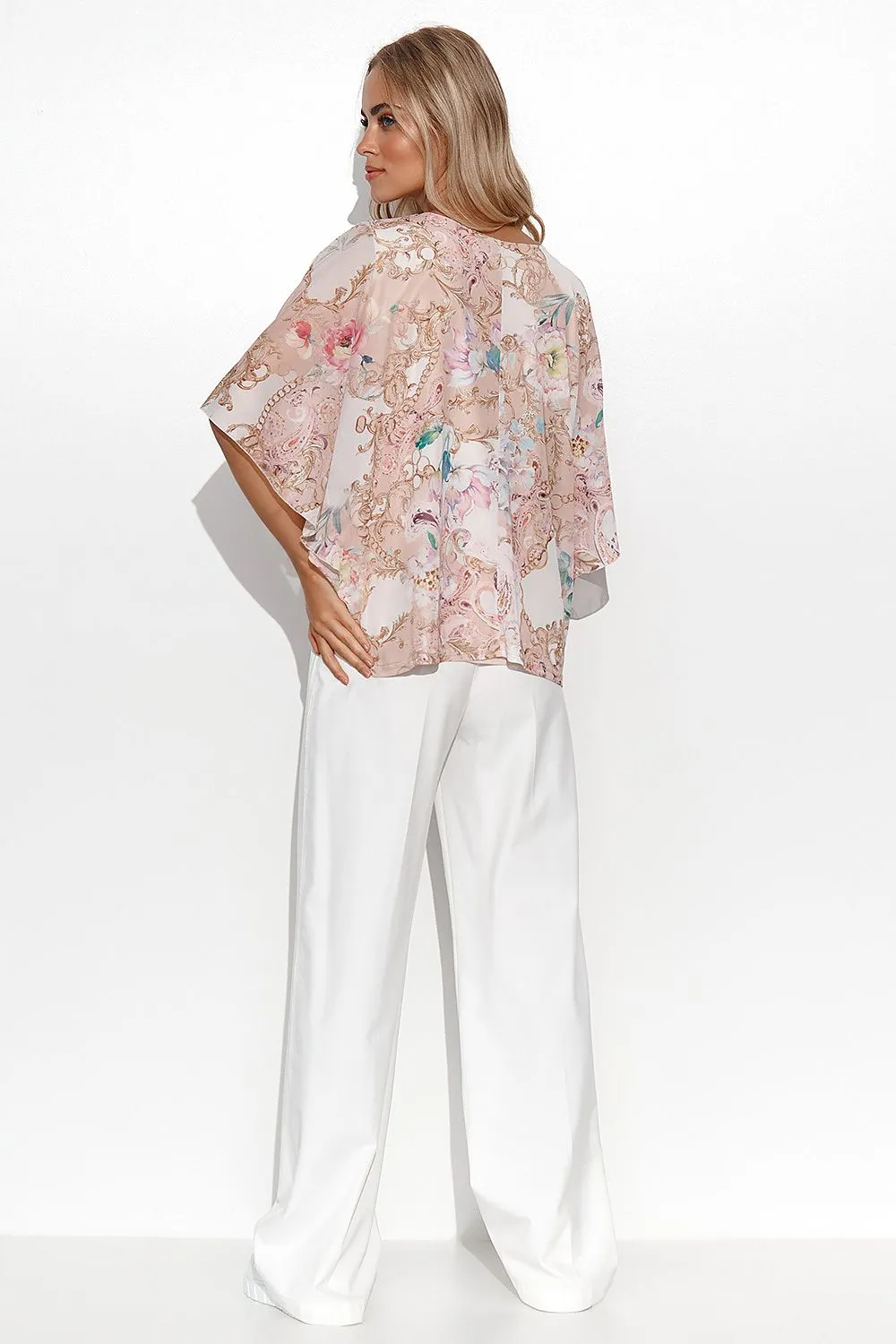 Elegant Mesh Kimono Blouse