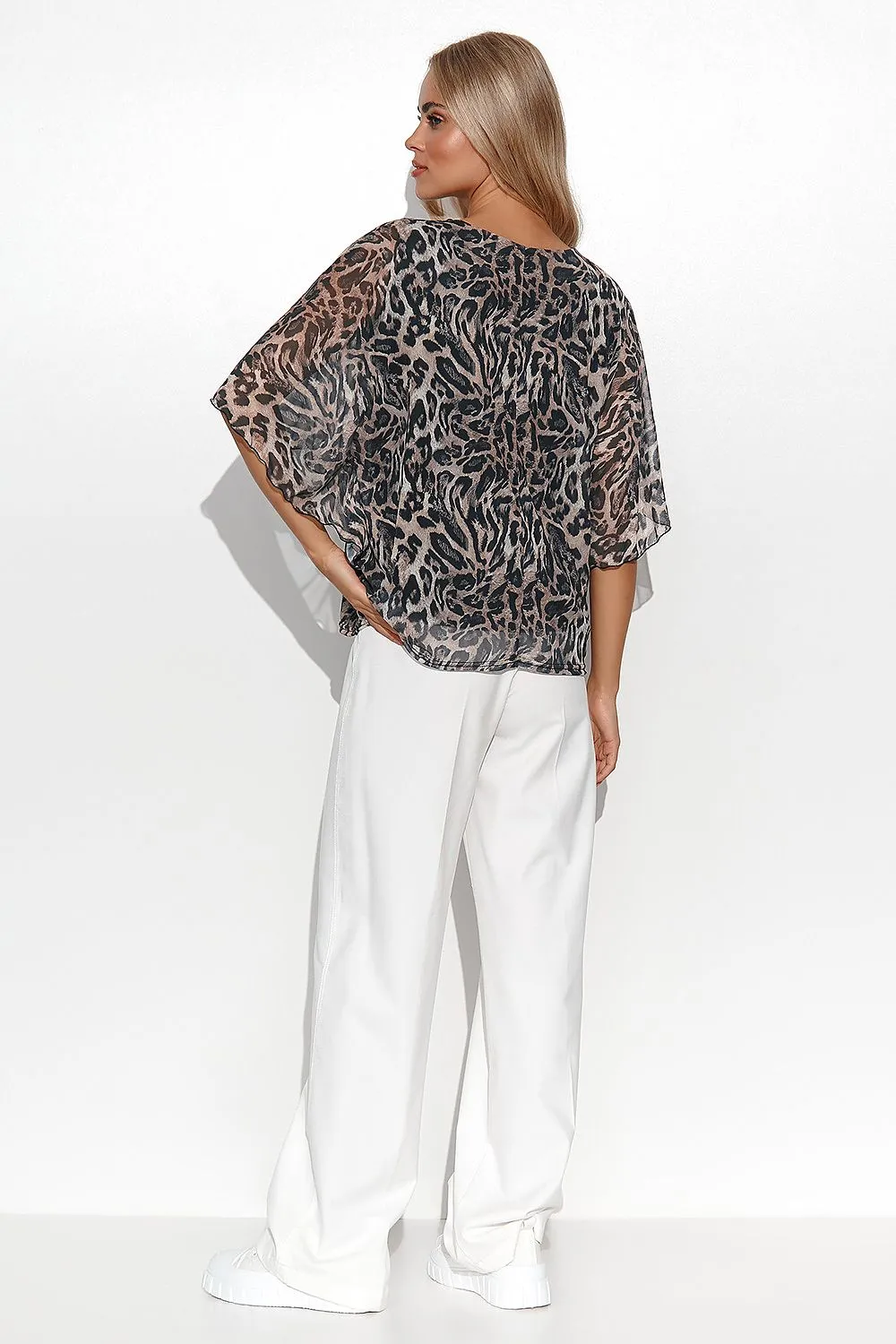 Elegant Mesh Kimono Blouse