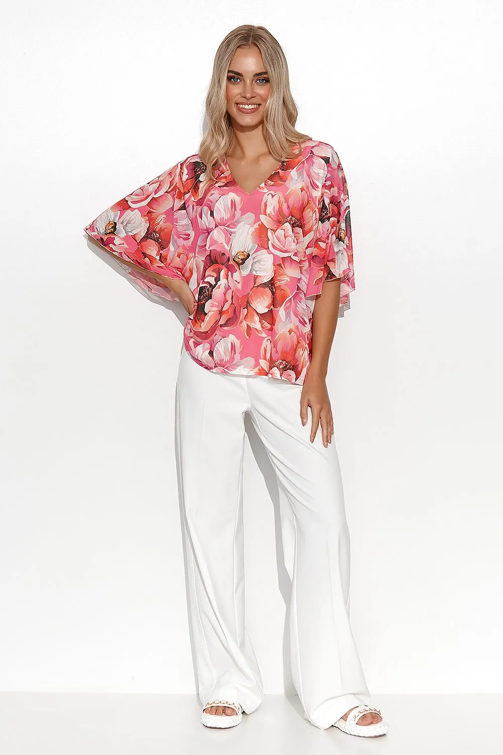 Elegant Mesh Kimono Blouse
