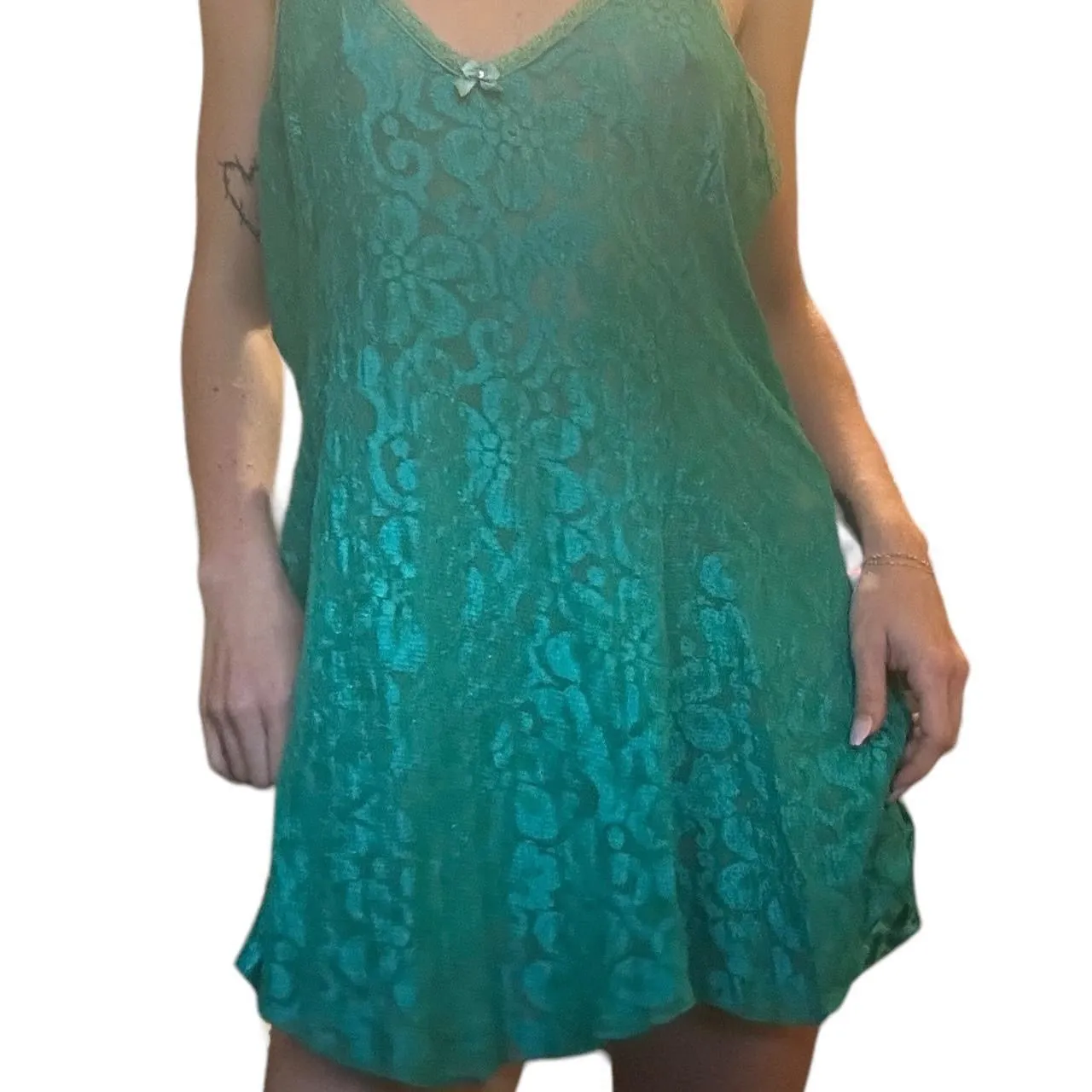 Emerald Lace Slip