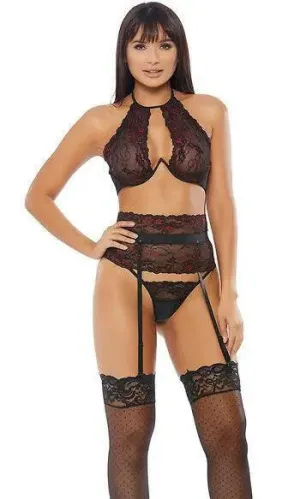 Enticed Lingerie 3 Piece Set