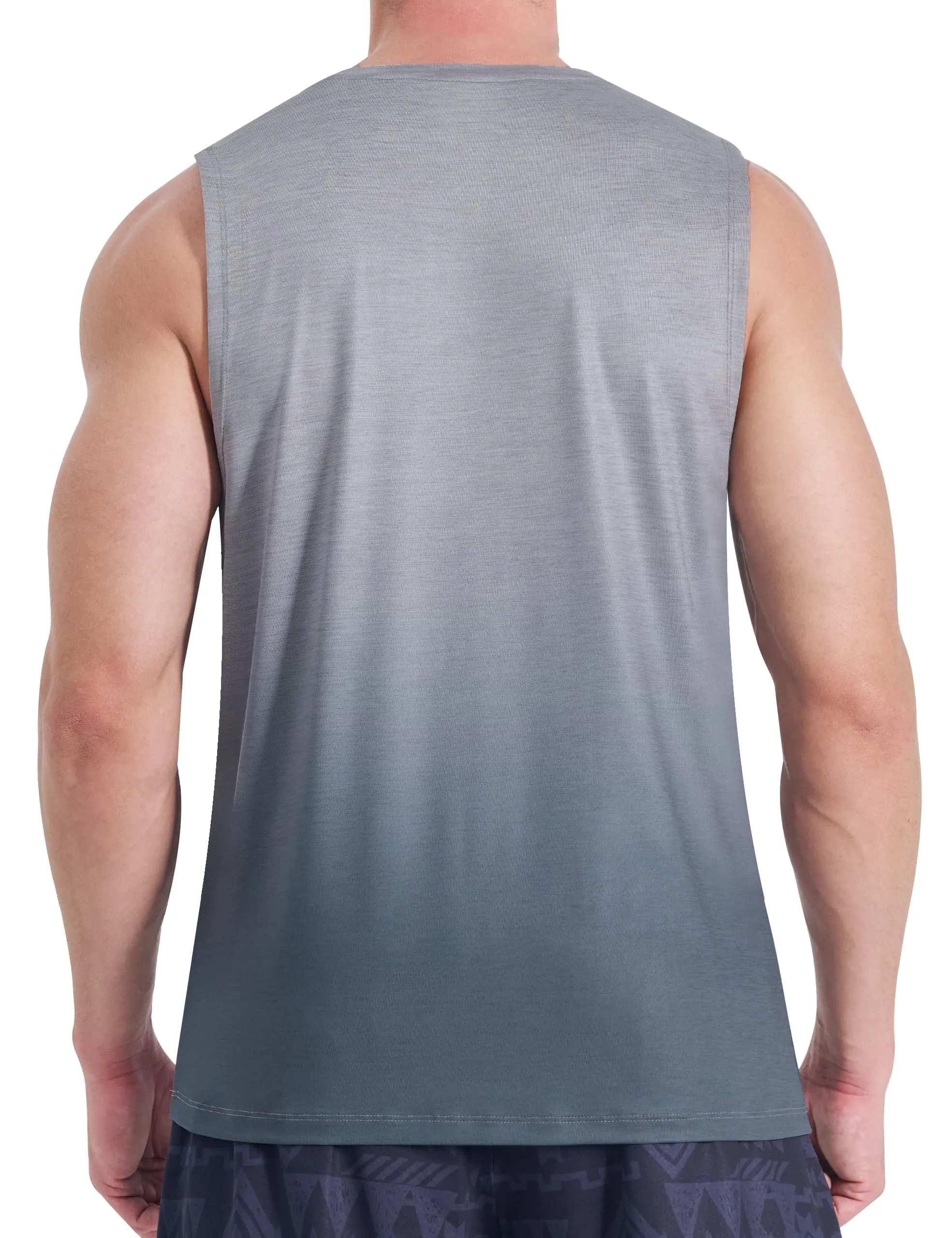 EZRUN Men's Tank Tops Quick Dry Workout Muscle Sleeveless Shirts Summer Gym Athletic Shirt for Swim Beach Running
