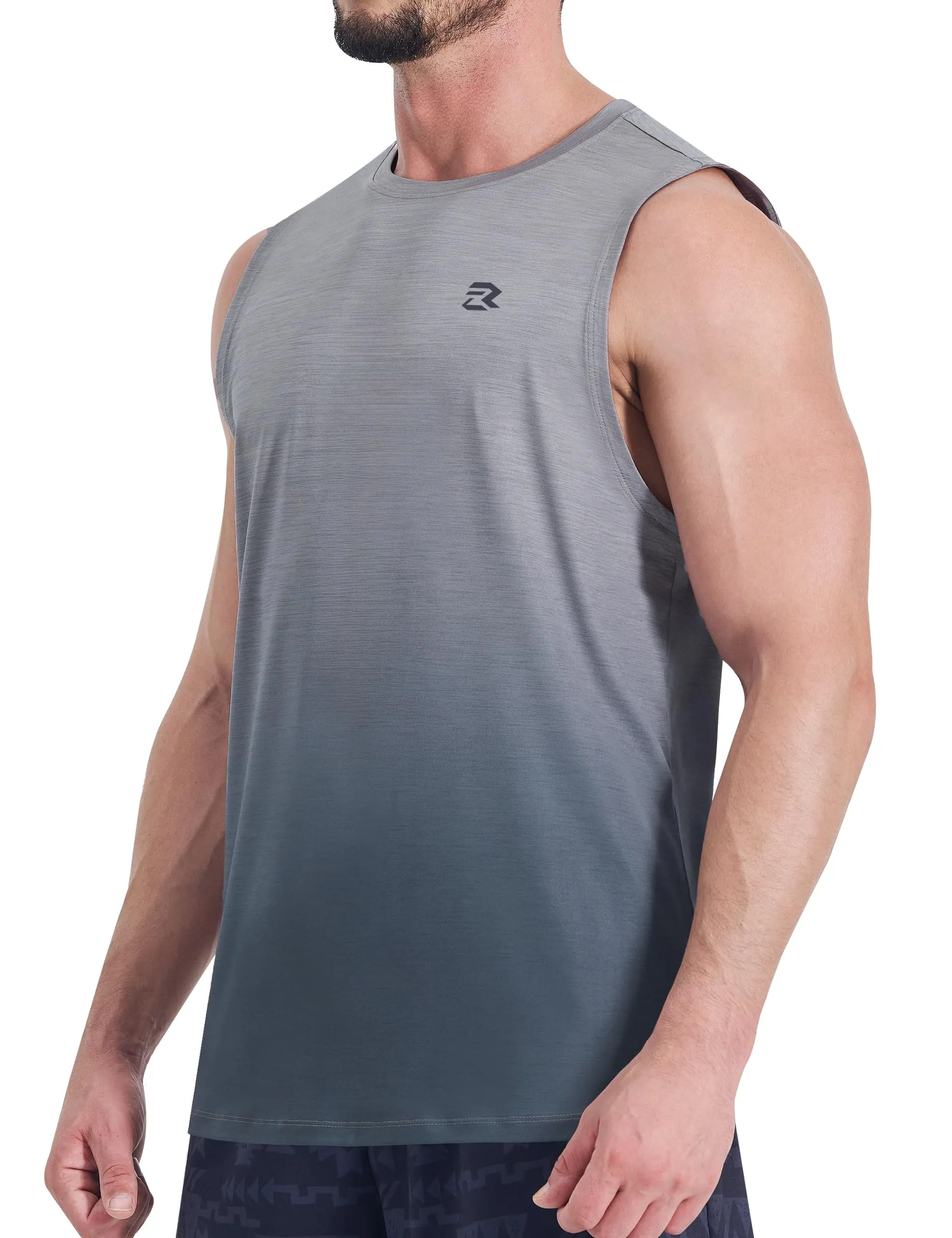 EZRUN Men's Tank Tops Quick Dry Workout Muscle Sleeveless Shirts Summer Gym Athletic Shirt for Swim Beach Running