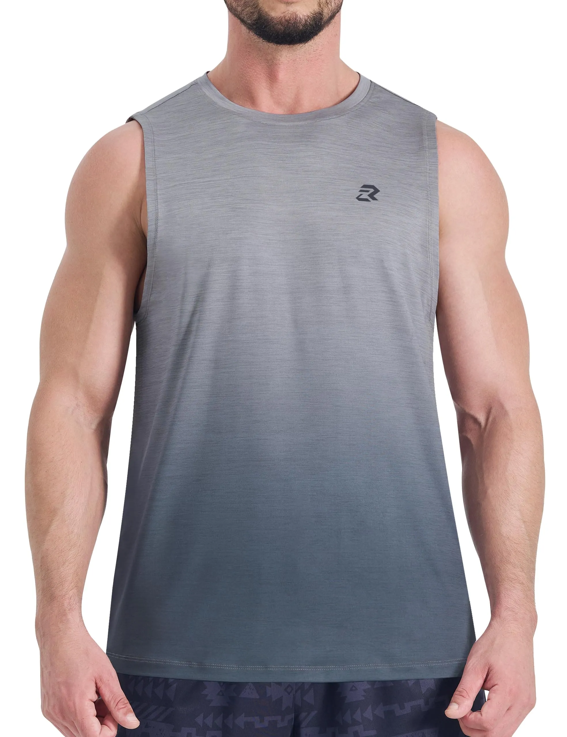 EZRUN Men's Tank Tops Quick Dry Workout Muscle Sleeveless Shirts Summer Gym Athletic Shirt for Swim Beach Running