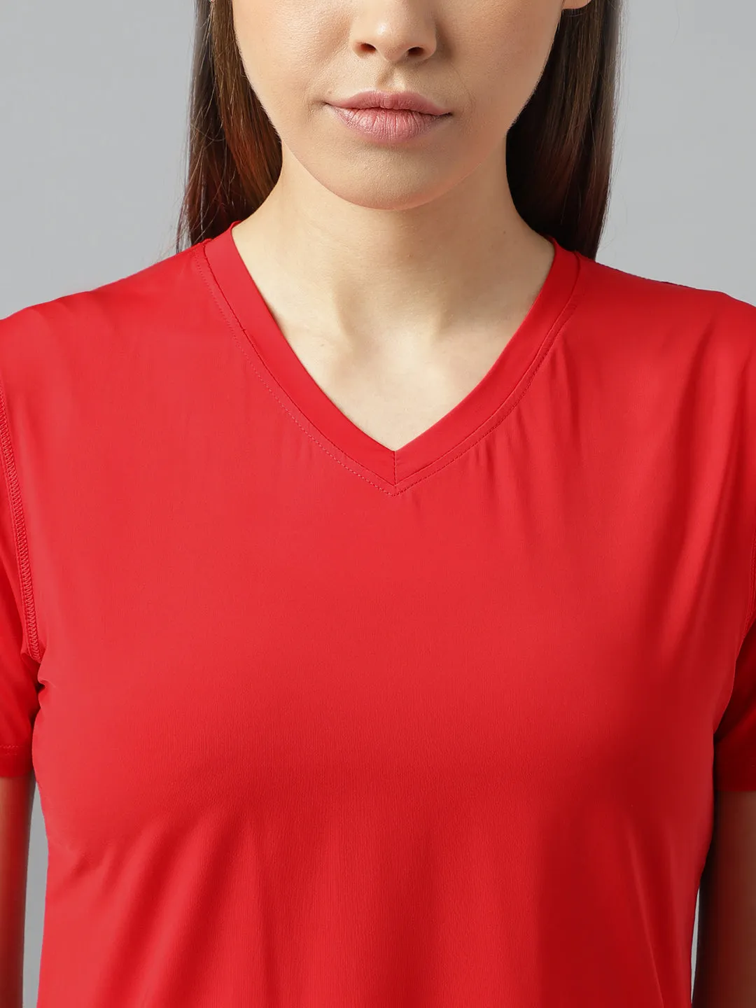 Fitkin women v neck short sleeves t-shirt with back mesh