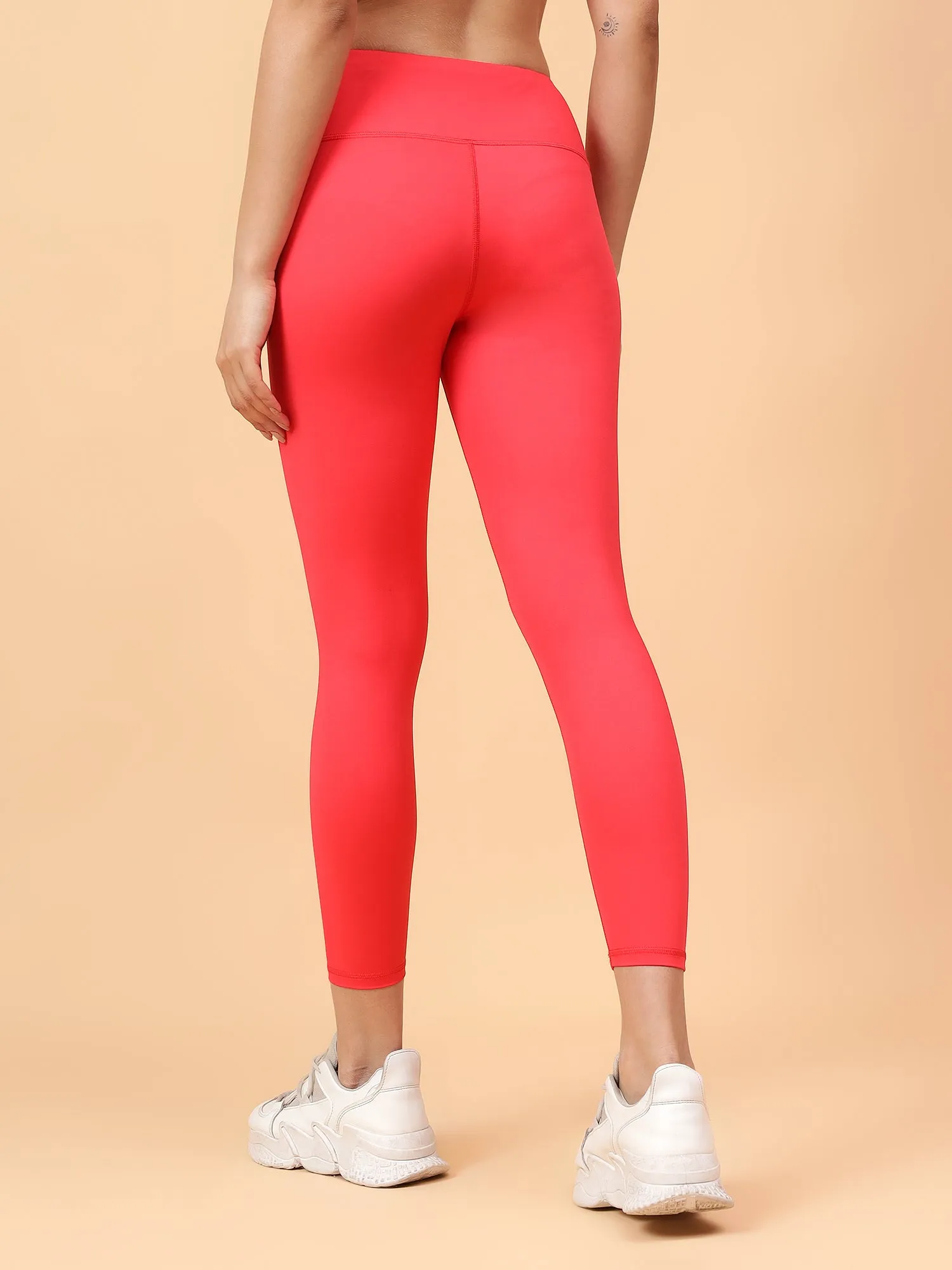 Fitkin Women's Red Core High Waist Curve Sculpting Tights