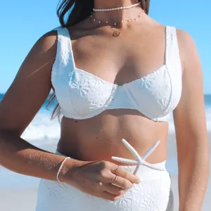Fleur Bikini Top - Terry White