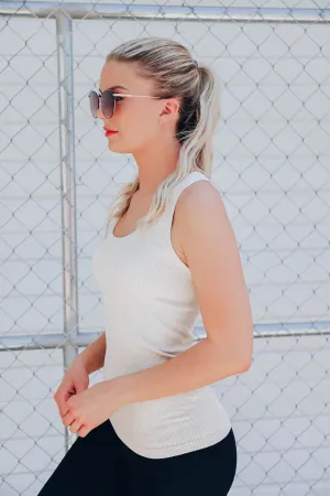 Flex Seamless Ribbed Tank - Natural
