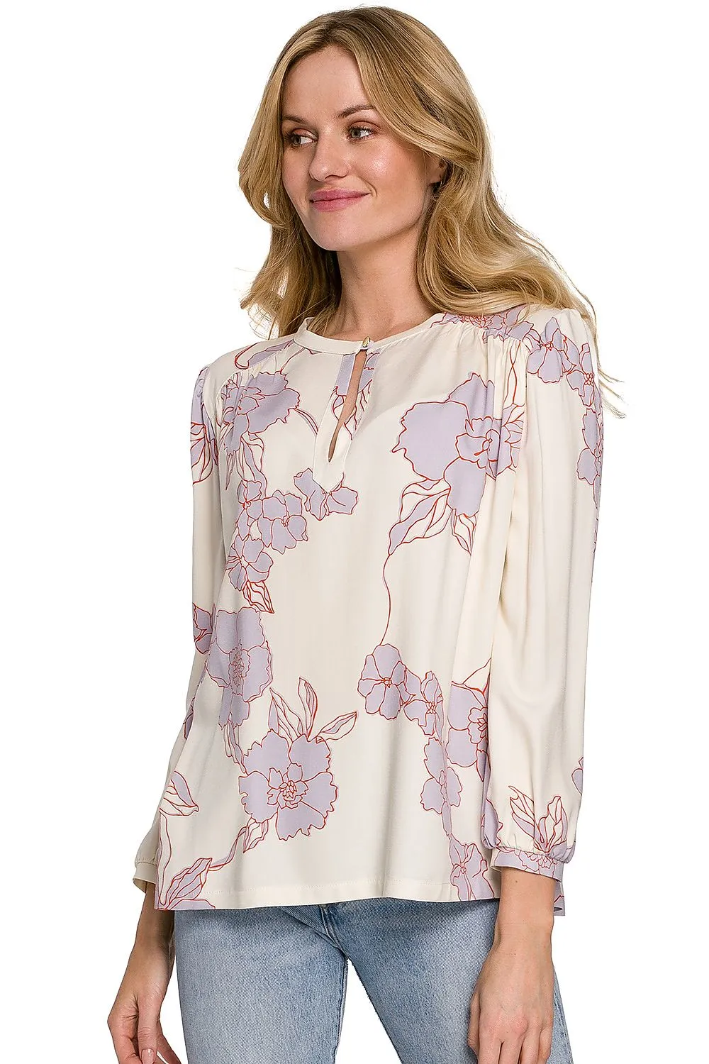 Floral Pattern Relaxed Blouse