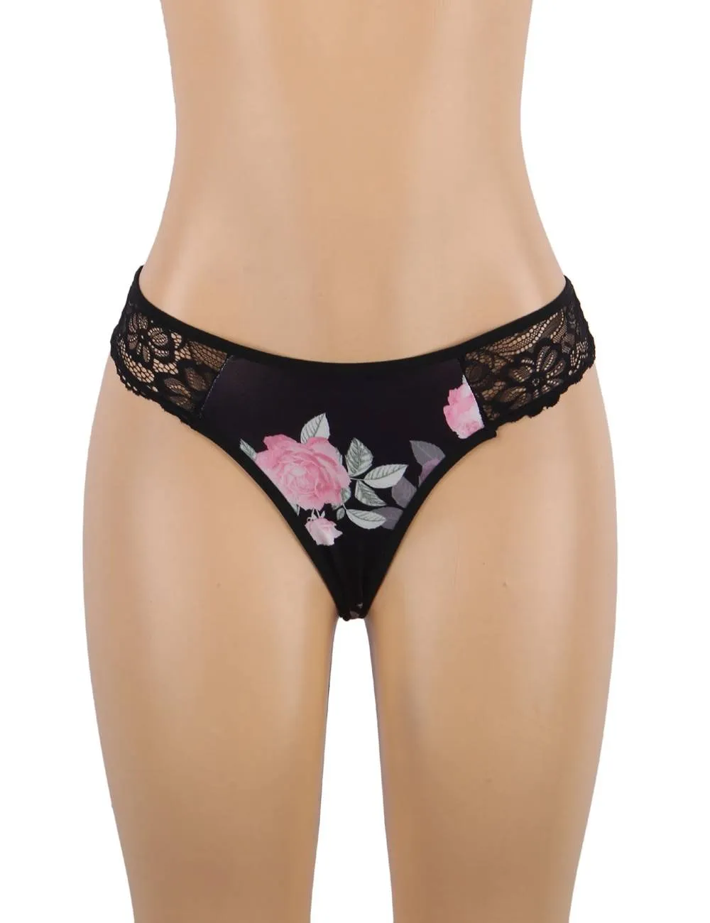 Floral Print Lace-up Babydoll Egypt Without Underwire