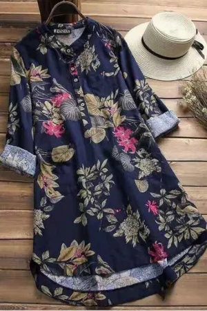 Floral Printing Cotton Dress