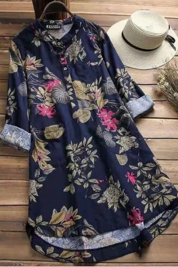 Floral Printing Cotton Dress