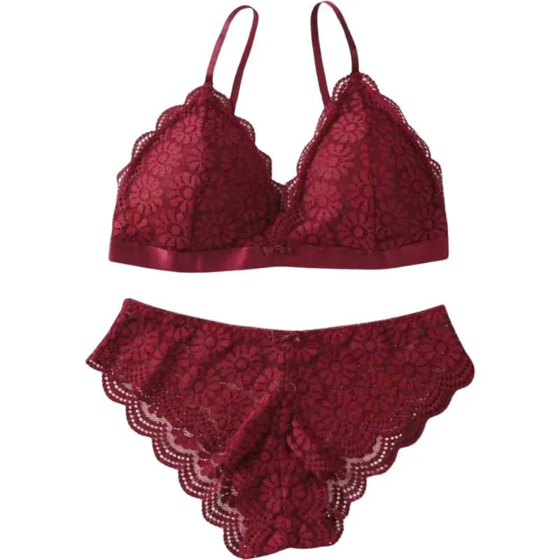 French Lingerie Set Lace Bralette and Panties