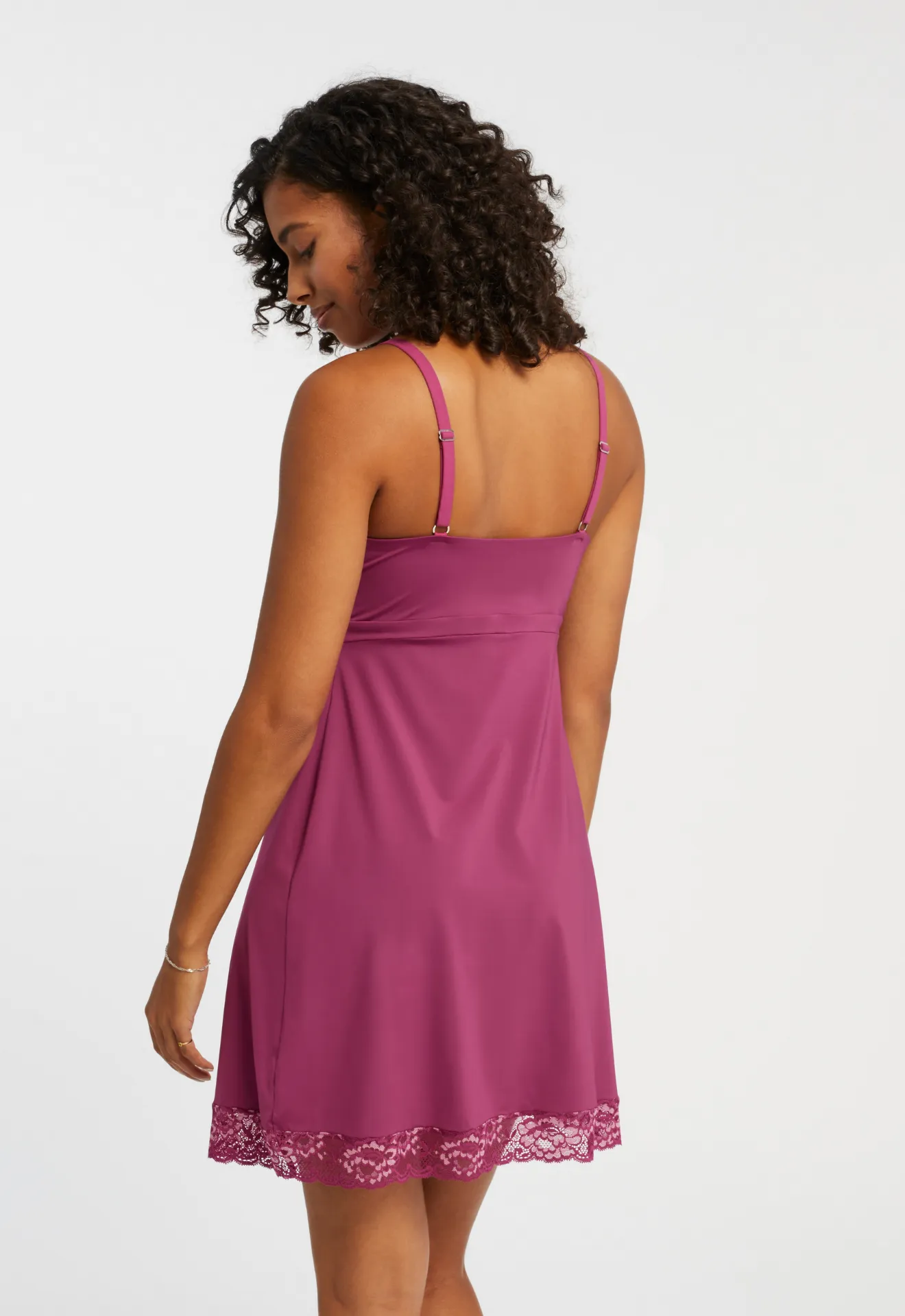 Full Bust Support Chemise - Cranberry