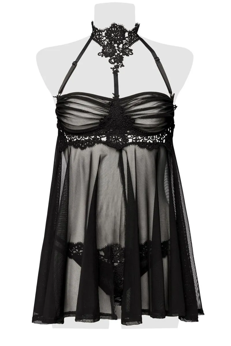 Grey Velvet Erotic Negligee