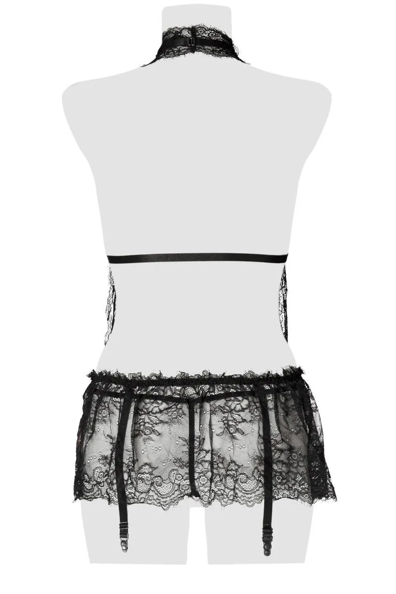 Grey Velvet Lace Set