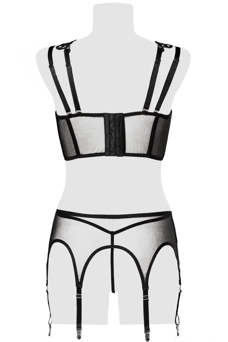 Grey Velvet Lingerie Set
