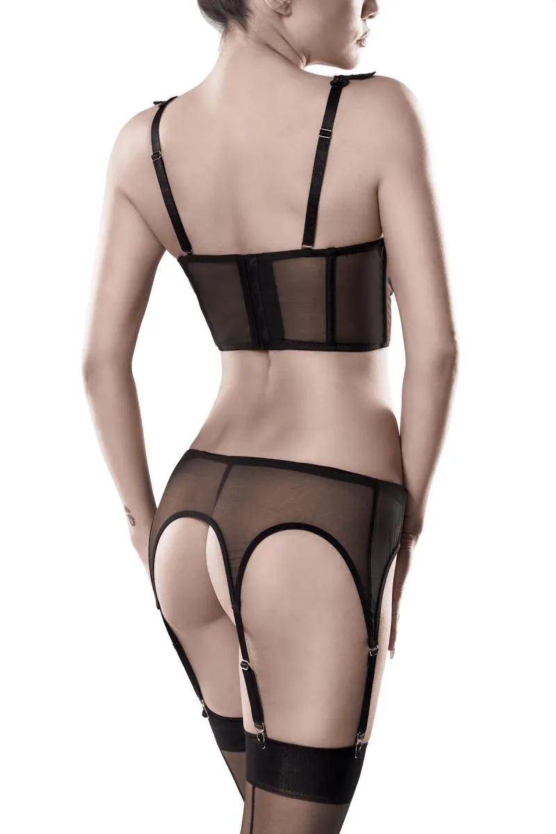 Grey Velvet Lingerie Set