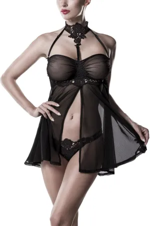 Grey Velvet Negligee