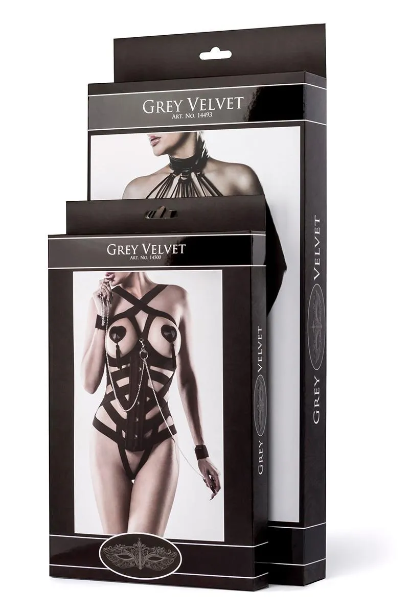 Grey Velvet Three-Part Corsage Set