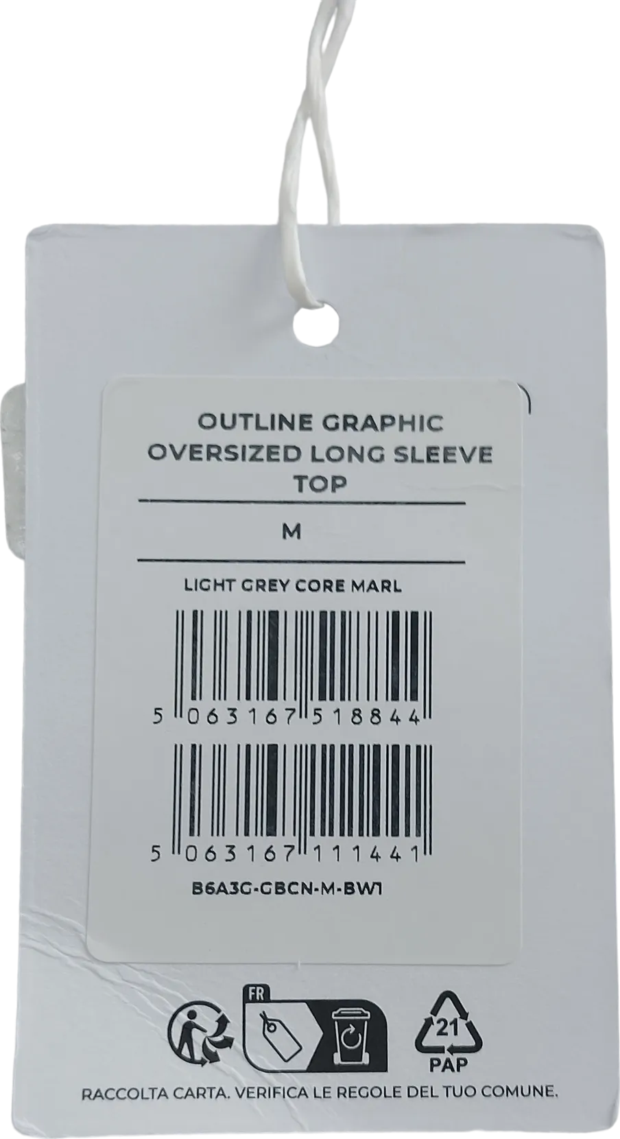 gymshark Grey Oversize Graphic Outline Long Sleeve Top UK M