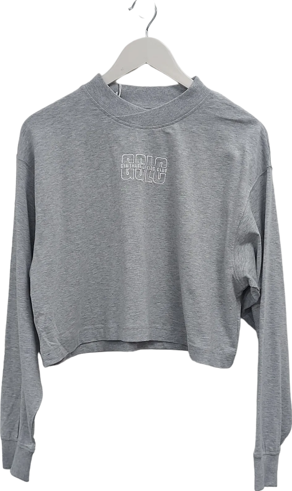 gymshark Grey Oversize Graphic Outline Long Sleeve Top UK M