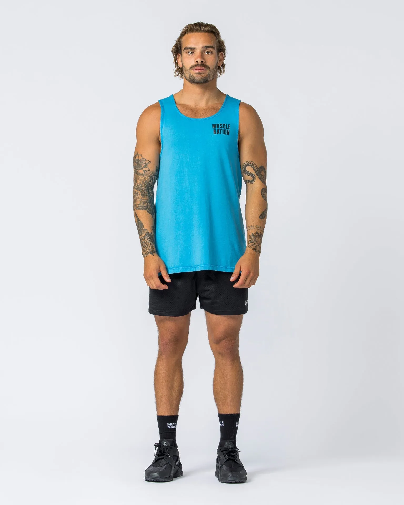 H Back Tank - Washed Adriatic Blue