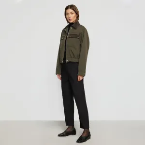 Haddon Contrast-Collar Corduroy Bomber Jacket
