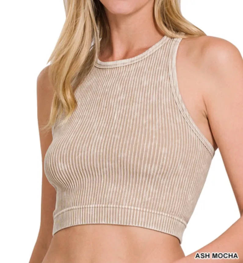 Haley Racerback Tank - Zenana Ribbed High Neck Top