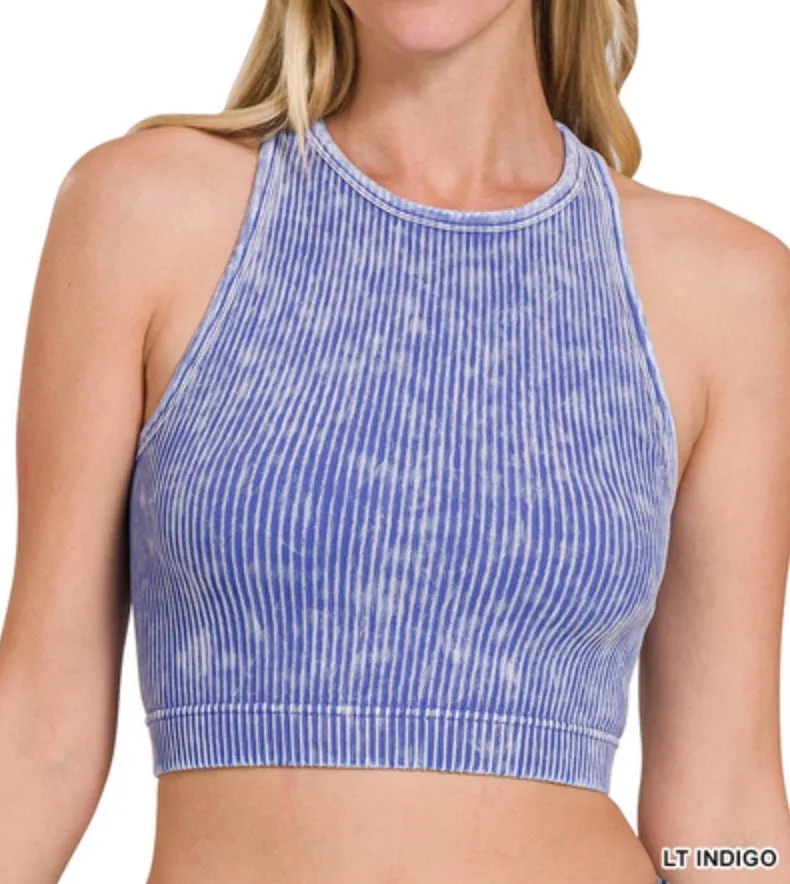 Haley Racerback Tank - Zenana Ribbed High Neck Top