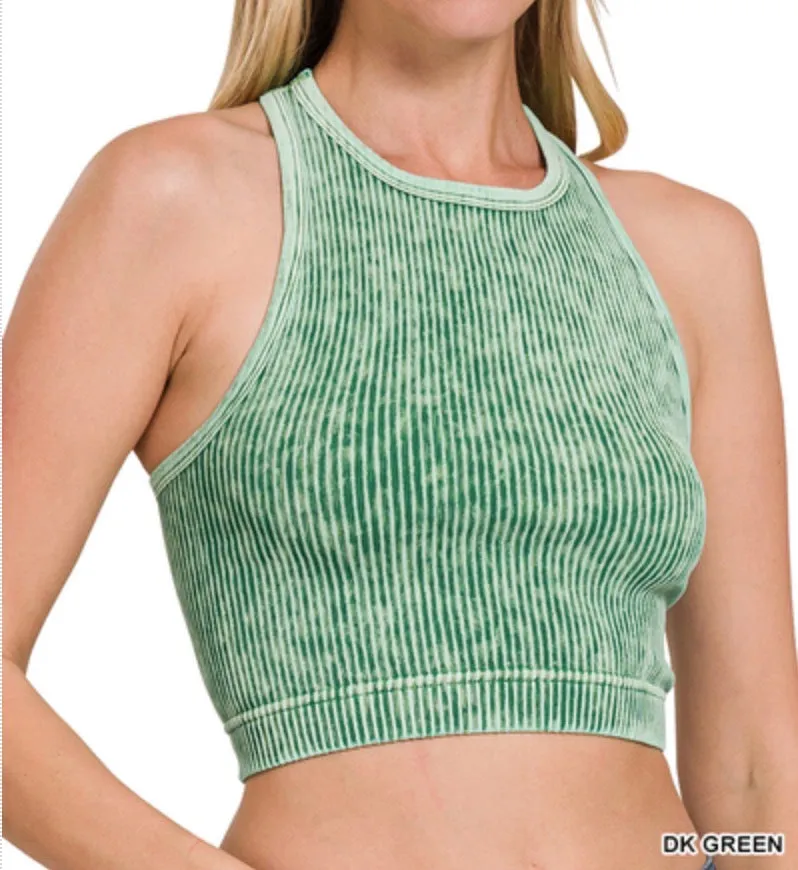 Haley Racerback Tank - Zenana Ribbed High Neck Top
