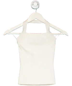H&M White Neck Detail Knit Top UK 6