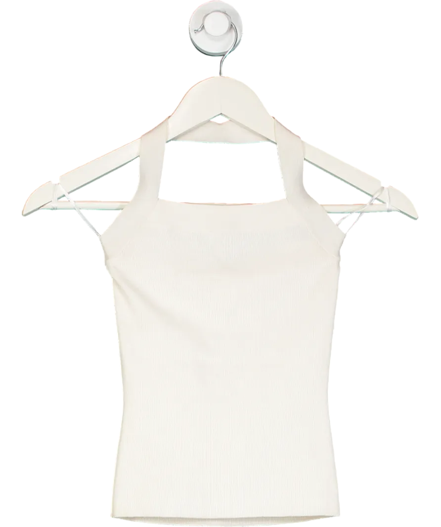 H&M White Neck Detail Knit Top UK 6