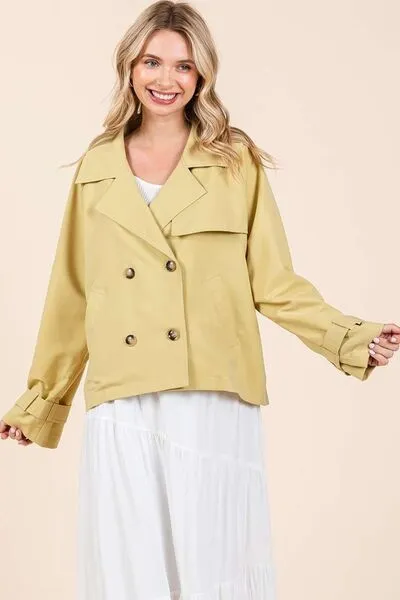 Hazel Blues® |  Mittoshop Double Breasted Long Sleeve Trench Coat Jacket