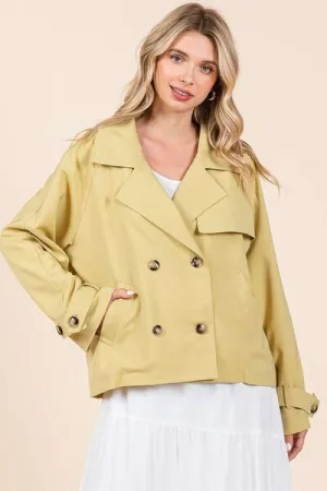 Hazel Blues® |  Mittoshop Double Breasted Long Sleeve Trench Coat Jacket