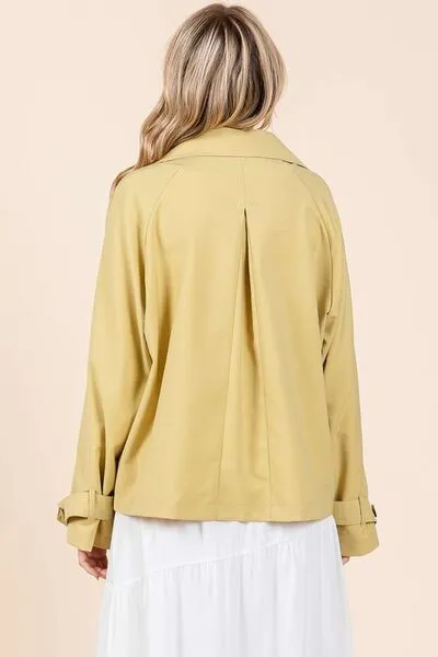Hazel Blues® |  Mittoshop Double Breasted Long Sleeve Trench Coat Jacket