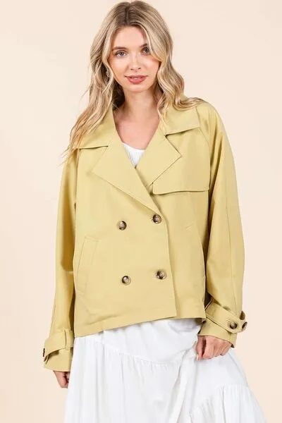 Hazel Blues® |  Mittoshop Double Breasted Long Sleeve Trench Coat Jacket