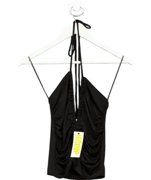 Hiccup Black Neck Tie Top UK 8