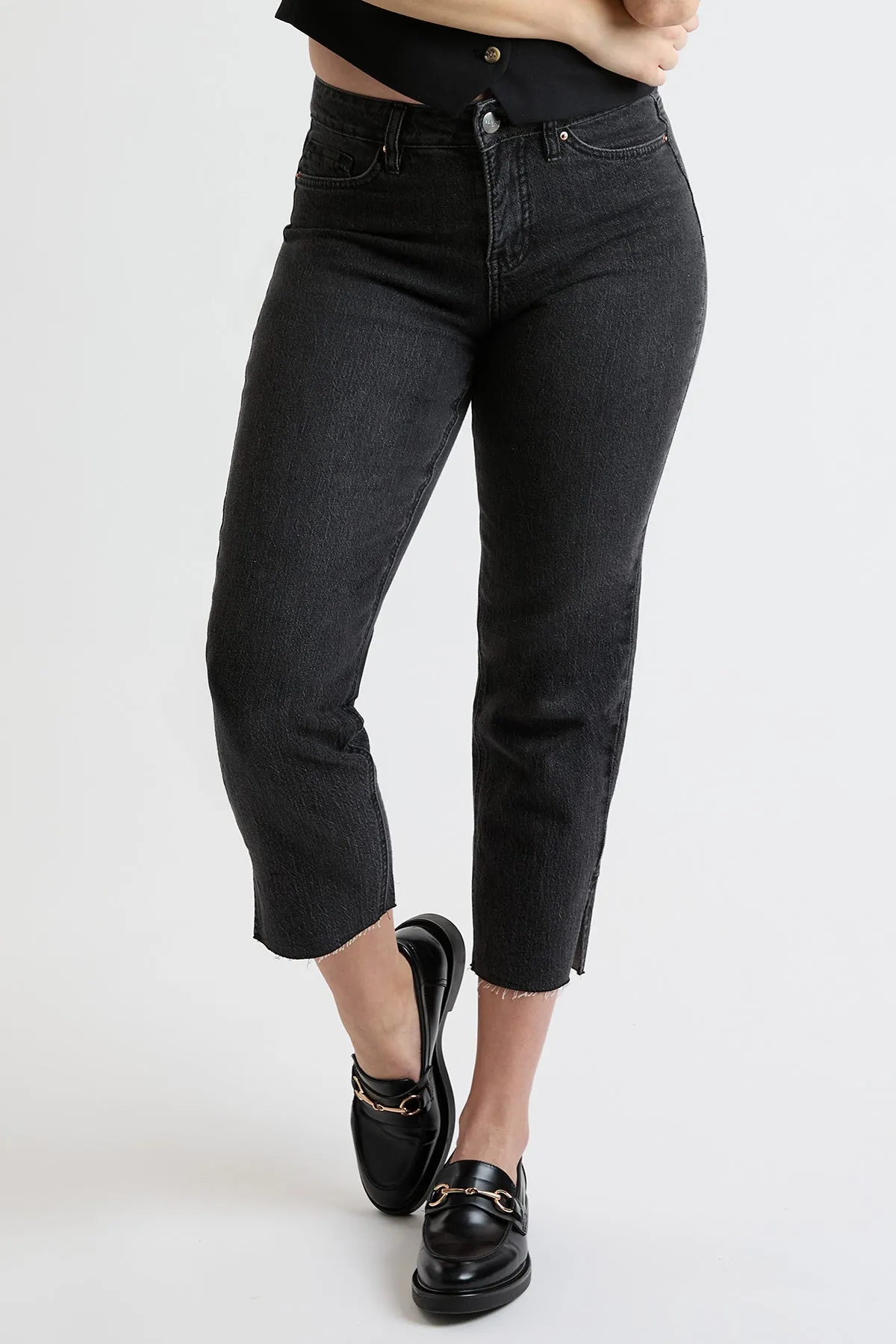 High Rise Cropped Straight Leg Jean Tummy Control, Pack of 8