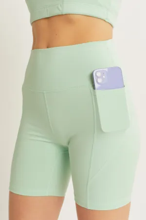 High Waist Seam Detail Active Shorts