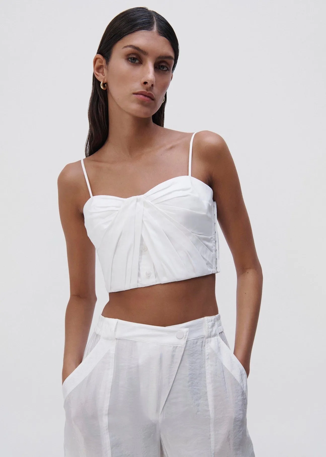 Holden Button Front Bustier (White)